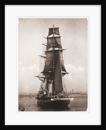 A port view of 'Nautilus' bearing up to her anchorage in Plymouth Sound 1895-1905 by unknown