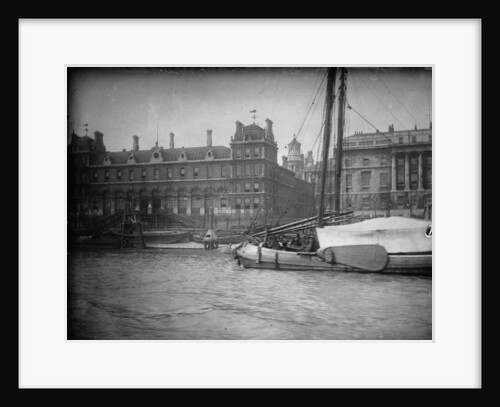View from the Thames just east of Blackfriars Bridge, looking north towards the river frontage of Billingsgate Market (on left) and the Custom House (on right), 1907 by unknown