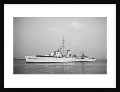'Ajax' (Br, 1934) under tow, approaching Chatham dockyard on return from the River Plate by unknown