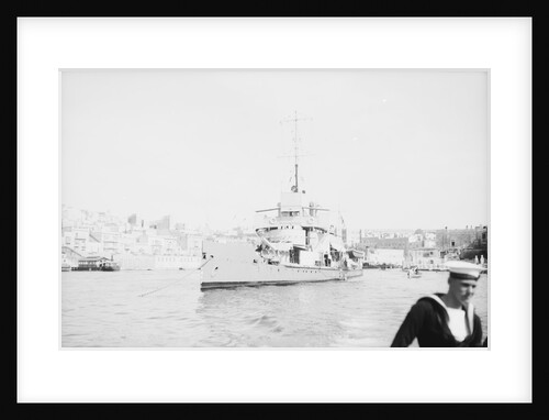 'Aphis' (1915) anchored in Grand Harbour, Malta, near St. Angelo by unknown