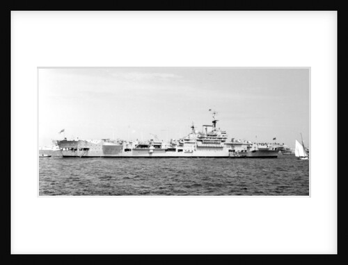 Air craft carrier HMS 'Implacable' (1942) in June 1953, anchored in Line F at Spithead for the Coronation Review by unknown