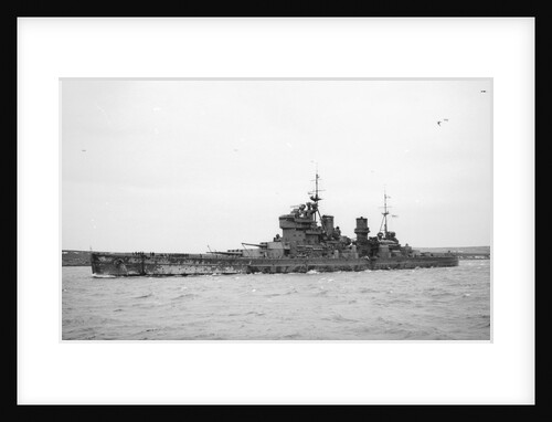 HMS 'King George V' (Br, 1939), under way, bound out at Scapa Flow, 2 April 1941 by unknown