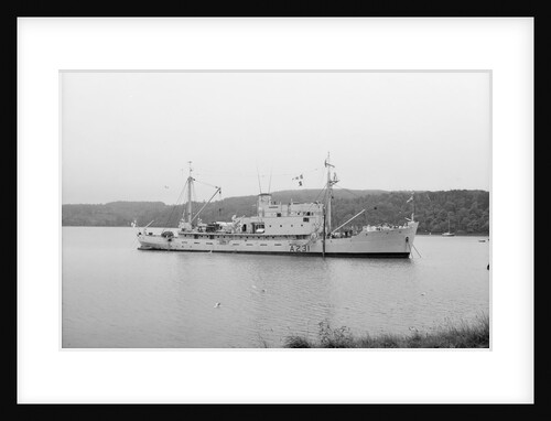 'Reclaim' (Br, 1948), anchored at Tobermory working on the salvage of a helicopter by unknown