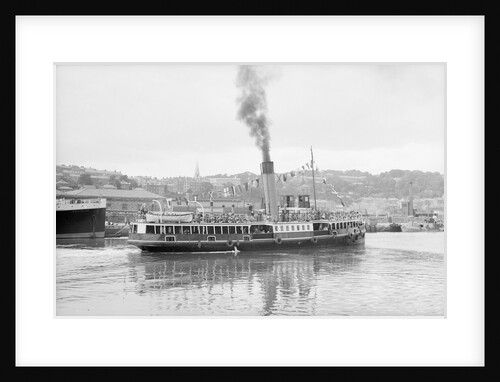 The 'Royal Iris' (Br, 1906) under way in Cork harbour, dressed overall by unknown