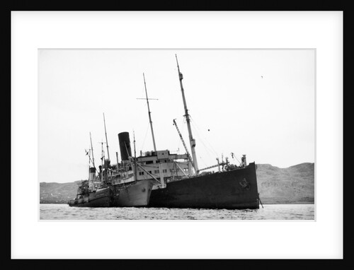 The 'Staffordshire' in Loch Ewe, after bombing whilst returning from Russia by unknown