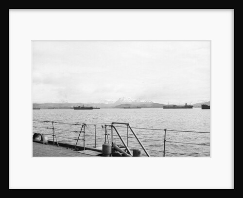 Merchant shipping, including two oil tankers, assembling at Loch Ewe in 1941 by unknown
