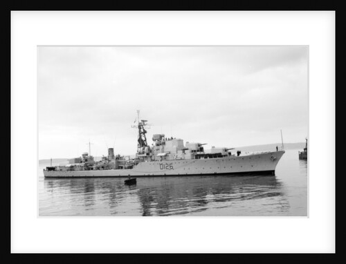 Destroyer HMS 'Diana' (1952) under way at Swansea, bound in by unknown
