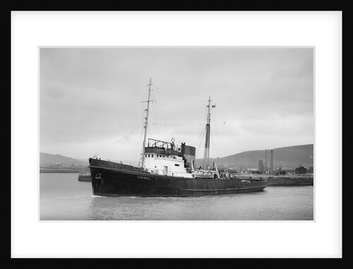 Salvage tug 'Turmoil' (Br, 1944, The Admiralty, Overseas Towage & Salvage Co Ltd) under way at Swansea, bound out by unknown