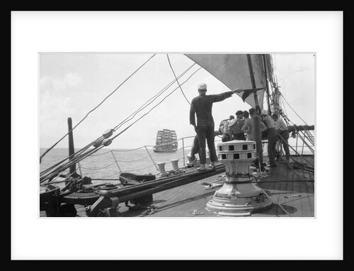 Overhauling the masted barque 'C.B. Pedersen' by Alan Villiers