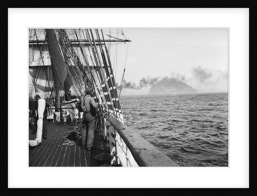 Land on the Horizon - Ailsa Craig on starboard and the 'Grace Harwar' is towed from Queenstown by Alan Villiers