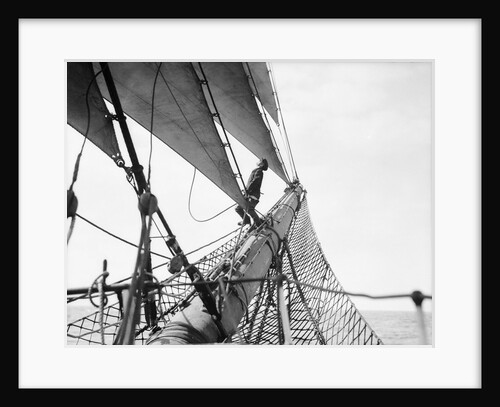 Looking aloft from the bowsprit by Alan Villiers