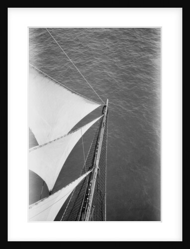 Looking down onto the bowsprit aloft on the foremasts by Alan Villiers