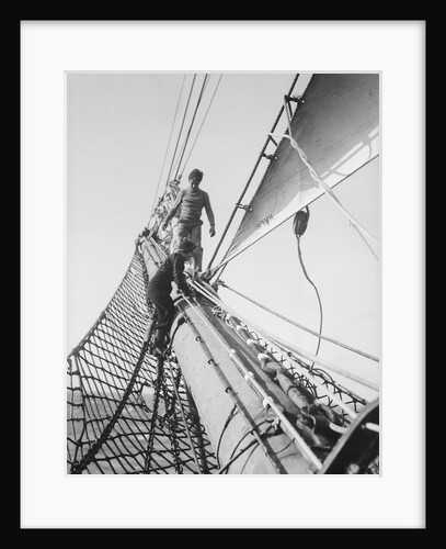 Apprentices on the bowsprit by Alan Villiers