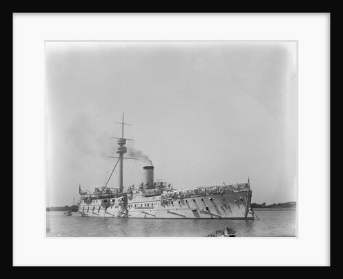 The Japanese cruiser 'Hashidate' (1891) at anchor by Kenneth Hurlstone Jones