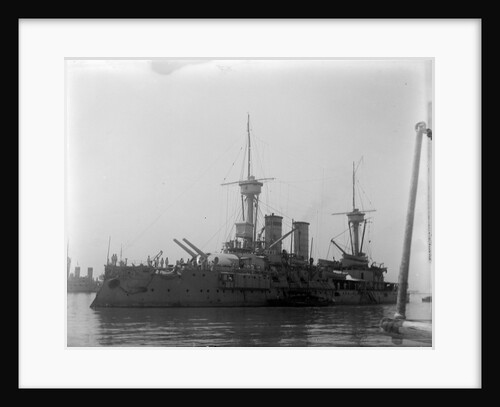 The German battleship 'Kurfurst Friedrich Wilhelm' (1891) at anchor by Kenneth Hurlstone Jones