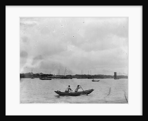 Two women rowing a double ended sampan, Shanghai by Kenneth Hurlstone Jones