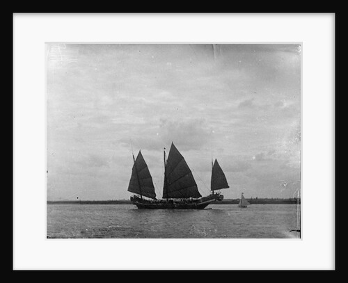 A three-masted 'man of war' Junk near Shanghai by Kenneth Hurlstone Jones