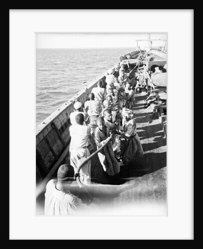Hauling the 'Triumph of Righteousness' ashore by Alan Villiers
