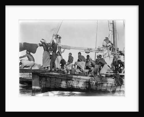 Jalboot crew drifting across a pearl bank by Alan Villiers