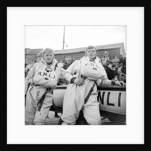 Members of the RNLI inshore lifeboat base at Seahouses, Cumbria by unknown