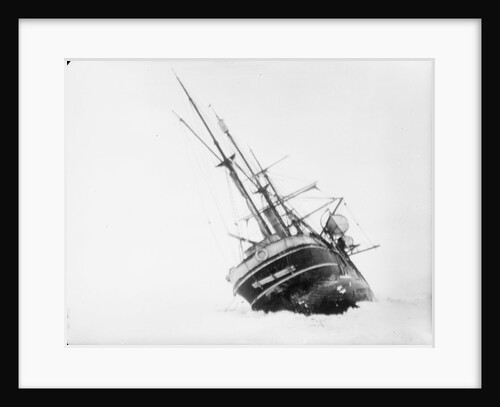 'Endurance' heeled to port by the ice by unknown