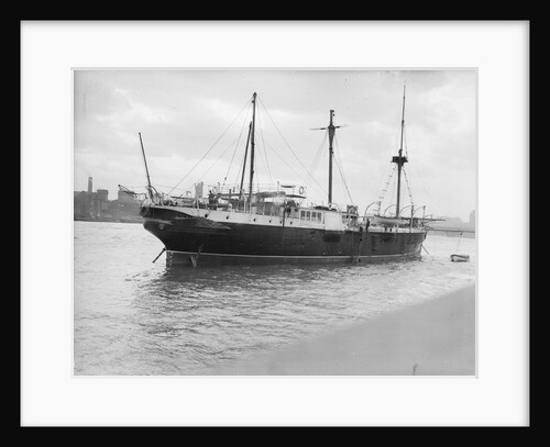 Training ship HMS 'Buzzard' (1887, RNVR) moored at the Embankment, London by unknown