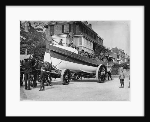 'Mary Hamer Hoyle' (Br, 1901) on its horse drawn carriage in a Dover street during Lifeboat Day by unknown