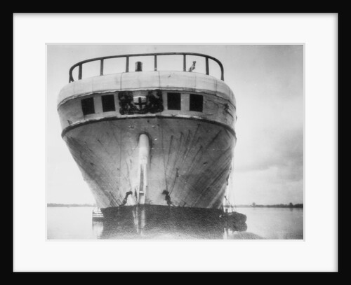 'City of Adelaide' (1864) hospital hulk at anchor in Southampton, England: close up of stern by unknown