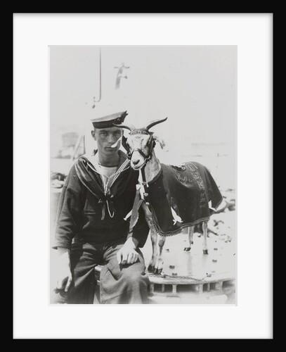 Goat mascot on board the HMS 'Irresistible' (1898) in Malta by unknown