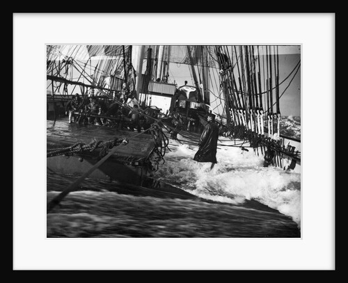 'Medway', 4 masted barque, heavy sea sweeping across deck by unknown