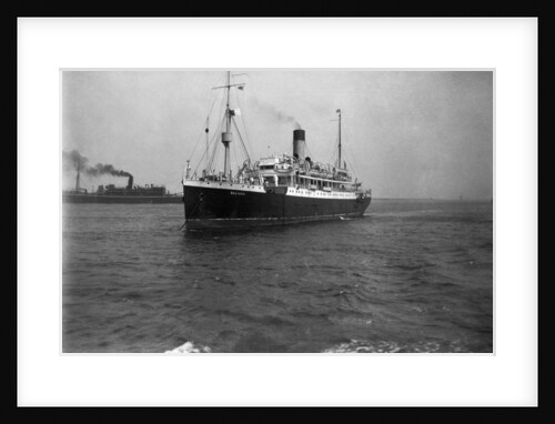 Cargo liner 'Baltara' (Br, 1909) ex 'Suntemple' and ex 'Berbice', United Baltic Corp Ltd, at anchor by unknown