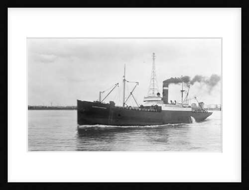 General cargo short sea vessel 'Lindisfarne' (Br, 1925) Tyne-Tees Steam Shipping Co Ltd, under way in the Thames by unknown