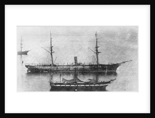 'Rhone' (Br, 1865), passenger/cargo liner, at anchor by unknown