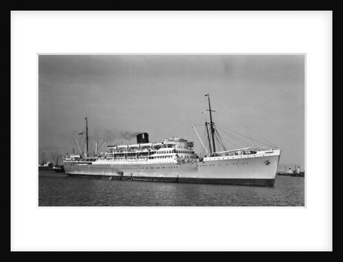 Passenger liner 'Dunnottar Castle' (Br, 1936), Union-Castle Mail S S Co. Ltd, under way at Beira by unknown