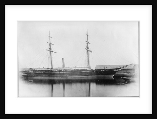 A starboard broadside view of 'Briton' (1861) at quayside in Southampton by unknown
