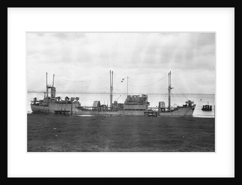 A starboard broadside view of 'Empire Crest' (1944) lying at dolphins by unknown