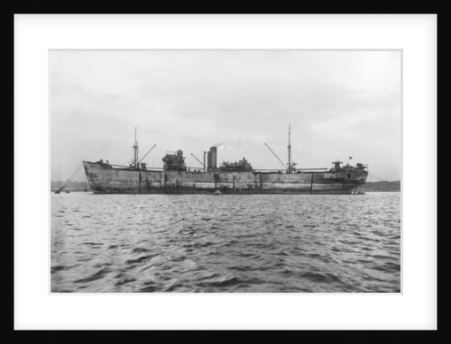 Photograph of general cargo vessel Nailsea Moor (1937) at moorings in 1943 by unknown
