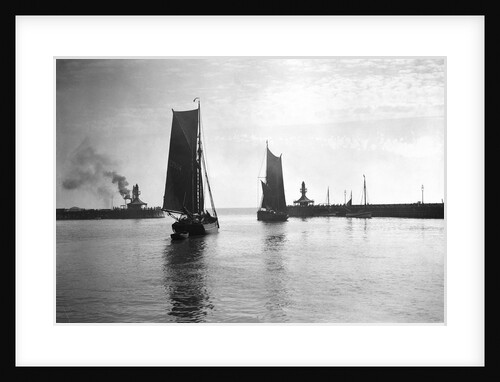 The trawler 'Prospector' (1893) with an unidentified trawler sailing out of the outer harbour at Lowestoft, Suffolk by Smiths Suitall Ltd.
