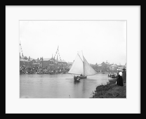 A view of the quay at Rowhedge during an unidentified festival, taken from the Wivenhoe side of the River Colne by Smiths Suitall Ltd.