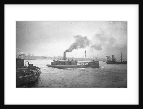 A starboard quarter view of 'Bullfinch' (1903) under way on the River Thames passing Woolwich by unknown