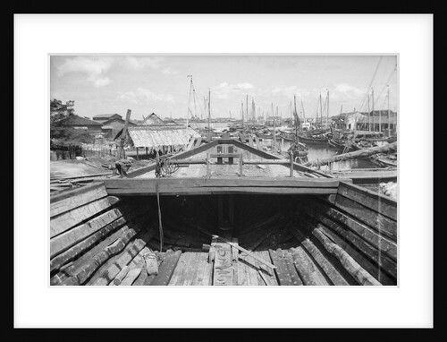 On board a Tongkung type junk which is being fitted out after launching at Singapore by David Watkin Waters