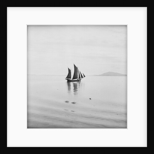 A Tongkung type junk under sail off Singapore by David Watkin Waters