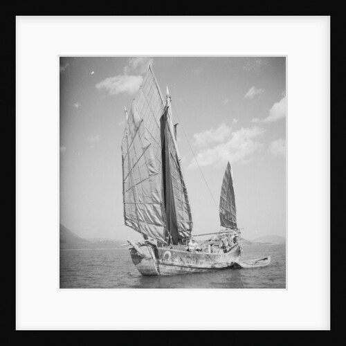 A port bow view of a Tolo Harbour fisher type junk by David Watkin Waters