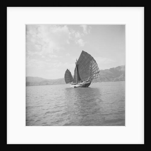A port quarter view of a Tolo Harbour fisher type junk by David Watkin Waters