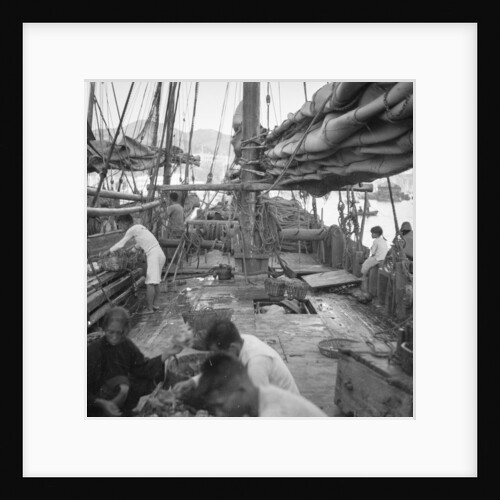 On board a Yeungkong fisher type junk at Aberdeen, Hong Kong by David Watkin Waters
