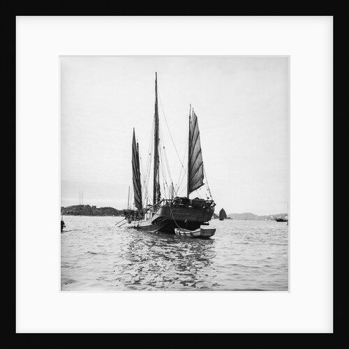 The Hong Kong small trader type junk T3512H under sail at Sham Shui Po, Hong Kong by David Watkin Waters