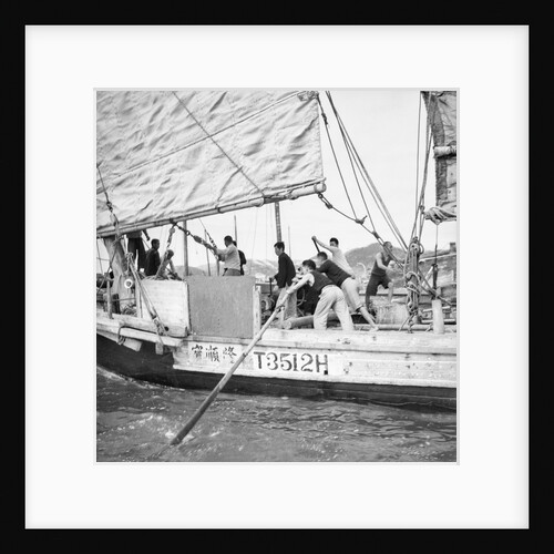 A very close port broadside view of the Hong Kong small trader T3512H being skulled at Sham Shui Po, Hong Kong by David Watkin Waters