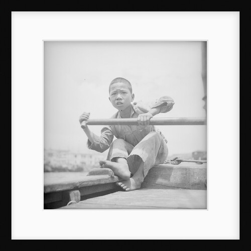 A sampan boy at Hong Kong by David Watkin Waters