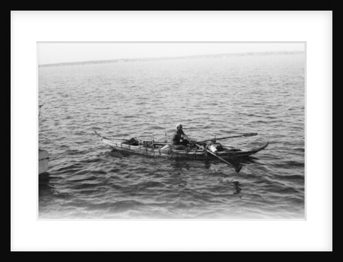 Man on a small boat by unknown
