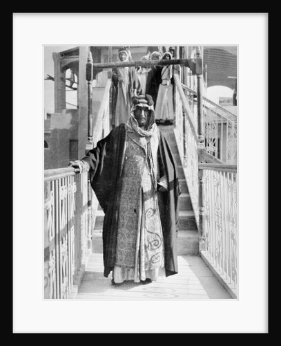 Mubarak Al-Sabah (Sheikh of Kuwait from 1896-1915) standing on a bridge by unknown